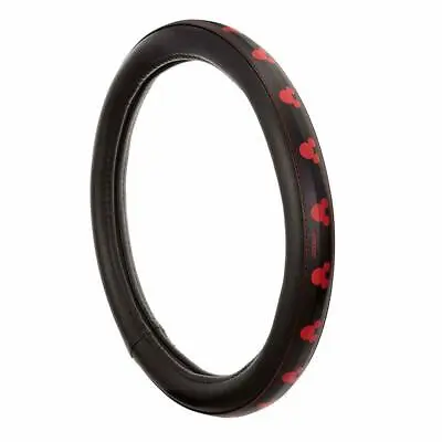 JDM Disney Mickey Mouse Steering Wheel Cover Car Accessory Black Red WD-396 • $49.99