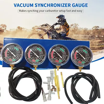 4 Cylinder Motorcycle Fuel Vacuum Carburetor Synchronizer Meter Carb Gauge G7V5 • $34.99