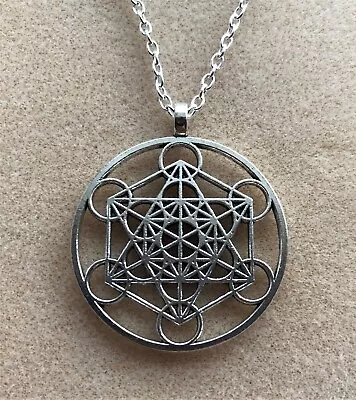 $6.80 • Buy Large Metatron Archangel Cube 13 Kabbalah Sacred Geometry Pendant 28  Long Chain
