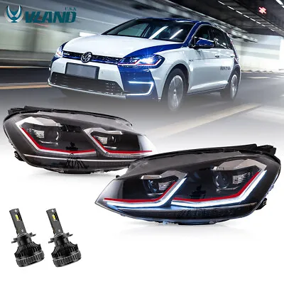 $439.99 • Buy LED Headlights For 2014-2017 VW Golf 7 MK7 Projector Lamp W/Sequential Turn+Bulb