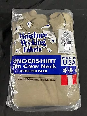 Us Military Army 3-pack Crew Neck Tan T-shirt Moisture Wicking Undershirt Xlarge • $28