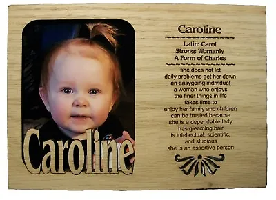 Personalized Name Profile Laser Engraved Wood Picture Frame Magnet • $14.99