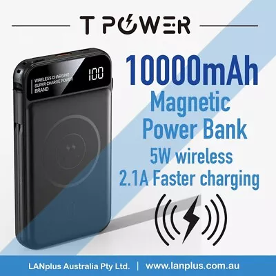 $39.99 • Buy 10000mAh Magnetic Suction Wireless Power Bank 5W Fast Charging With Type-C Cable