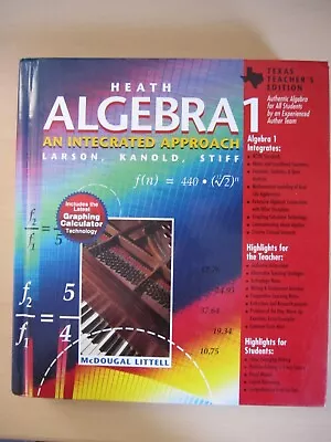 Heath Algebra 1 An Integrated Approach Texas Teacher's Edition Textbook 1998 • $30