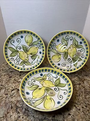 $65.80 • Buy (3) Ceramisia Made In Italy 8 3/4” Lemon Serving / Pasta Bowls