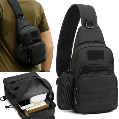 Men's Nylon Shoulder Bag Chest Pack Military Tactical Sling Waterproof Backpack • $15.38