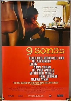 9 Songs Rolled Original One Sheet Movie Poster Dandy Warhols (2005) • £72.39