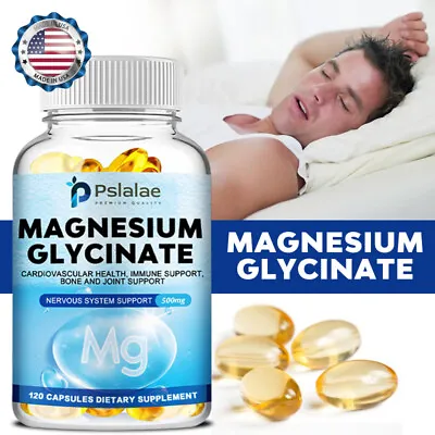 Magnesium Glycinate 500mg - Sleep Support Muscle Relaxation Leg Cramp Relief • £8.94