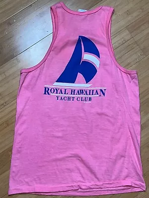 Vintage Men’s Small Crazy Shirts Royal Hawaiian Yacht Club Pink Tank Top Shirt • $20