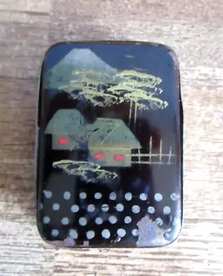 Ant/Vintage Tin Match Box Holder/Safe Oriental Scene • $19.99