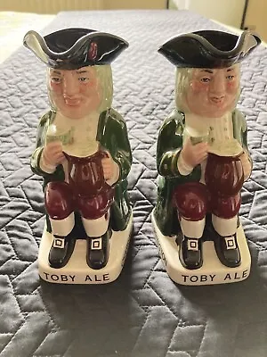 Vintage Wade Pottery - Hand Painted Charrington's Toby Ale Advertising Jugs X 2 • £10