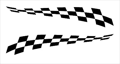 Plain Flash Chequered Flag Vinyl Stickers Graphics Decals Car Racing Dirt Bike  • £2.29