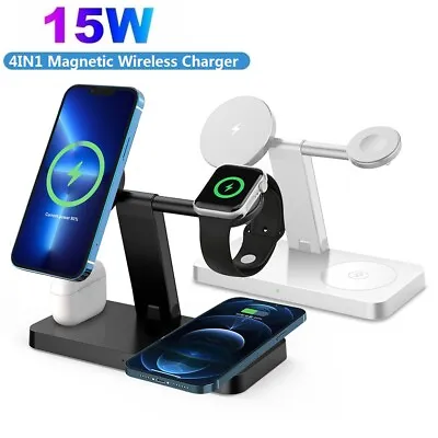 £26.99 • Buy 4IN1 Magnetic Wireless Charger Stand Dock For Apple Watch Air Pods IPhone 14 Pro