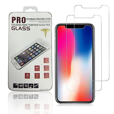 $3.99 • Buy 2x Tempered Glass Screen Protector For IPhone 13 12 11 Pro XS Max XR 8 7 6S Plus