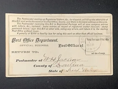 1882 Nutt New Mexico Territory Dona Ana Dpo Signed South Bend Indiana Studebaker • $14.99