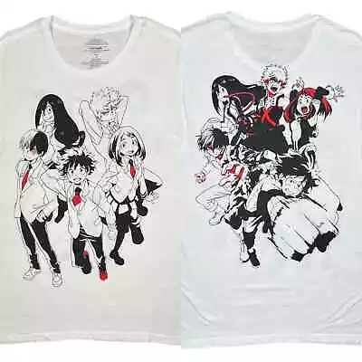 T-Shirt (L) My Hero Academia White Black Red Funimation Anime • $12