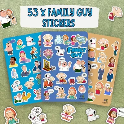 Family Guy 3-Pack Premium Glossy - Cartoon Sticker Sheets • £5.99