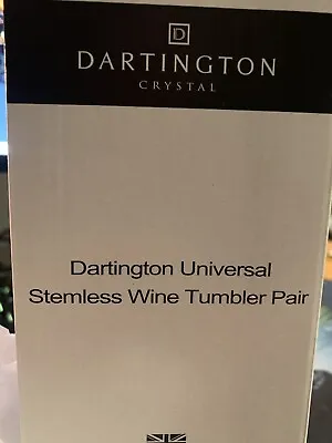 BNWT Dartington Crystal Stemless Wine Glasses Universal Tumblers X 2 Brand New • £10