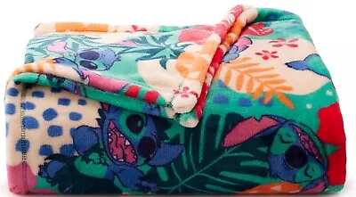 $22.94 • Buy Disney Lilo And Stitch Aloha Hawaii Huge Soft Plush 60  X 72  Throw Blanket New