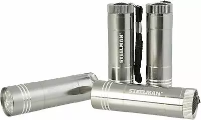 STEELMAN *NEW* 9LED 94947 Gunmetal Gray 9-LED Aluminum Flashlight (Pack Of 4) • $13.45