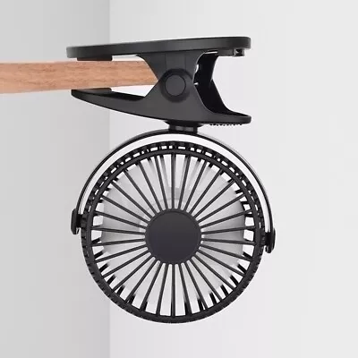 $23.47 • Buy Portable USB Clip-on Fan Mini Desk Table Fan 3 Speeds Rechargeable Cooling Fan