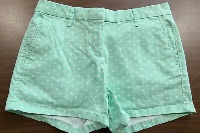 Elle Women's Size 4 Green Polka Dot Casual Shorts Summer Shorts • $7.75