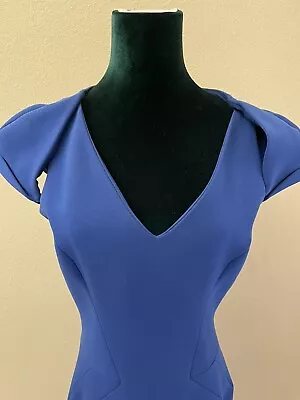 $101 • Buy Zac Posen  Body-Con MIDI  Dress Blue Size 12