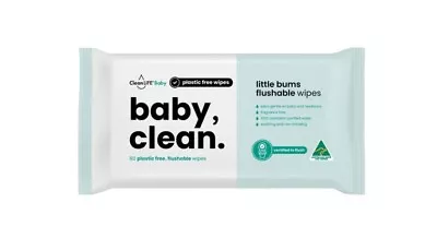 6 X 80pk CLEANLIFE Flushable Plastic Free Little Bums Wipes Baby Clean 480 Wipes • $35.80