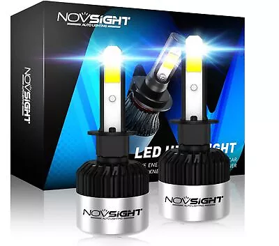 Nighteye/NOVSIGHT H1 LED Headlight High/Low Beam Bulbs 72W 9000LM 6500K White • $34.99