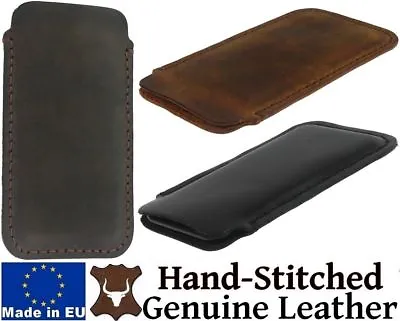 Hand Sewn Nice Durable Genuine Leather Case Cover Sleeve Pouch For Mobile Phones • £18.23
