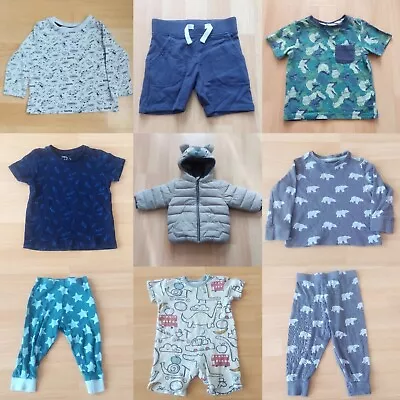 9-12 Months Boys Mixed Clothes Bundle 9 Items NEXT Coat Shorts Tops Summer Holid • £2.99