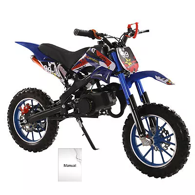 Motocross Dirt Bike | 49cc Gas Mini Bike | Mini Pocket Rocket Off-Road Bike Blue • $272.50