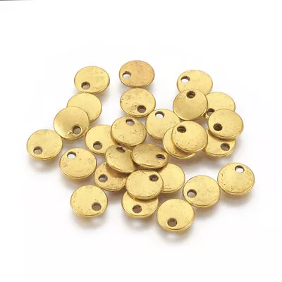 10 Metal Stamping Blanks Antiqued Gold Circle Jewelry Tags 8mm • $2.66