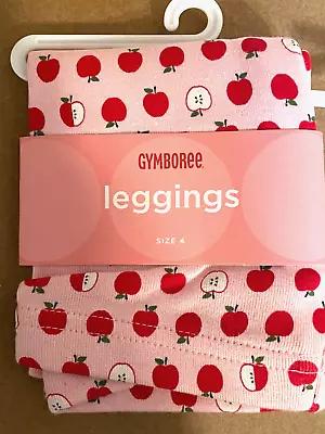 NEW Gymboree Pink * PREP SCHOOL * Red APPLE Girl's LEGGINGS - SIZE 4 - Pants • $12.99