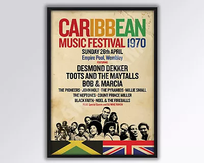 REIMAGINED 1970 Caribbean Music Festival Poster A3 Size • £14.99