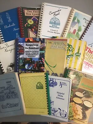 Lot Of 5 RANDOM Assorted/Mixed/Regional Spiral Cookbooks Vintage/Contemporary • $12.44