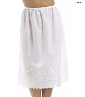 100% Cotton Underskirt Embroidered Plus Size 12-1416-1820-2224-2630-3232-34 • £7.95
