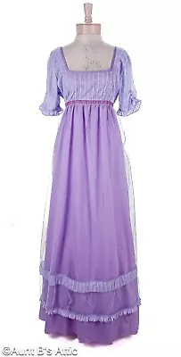 Regency Era Dress &Handmade Bonnet Early 1800's Dickens Era Lavender Dress XL • $175