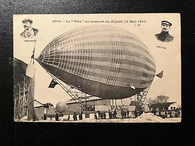 Mint France RPPC Zeppelin Postcard Le Pax Rose Too Soon Exploded Over Paris • £197.95