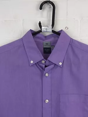 £3.60 • Buy Atlantic Bay Purple Short Sleeve Button-Up Casual Shirt Size Medium #CE