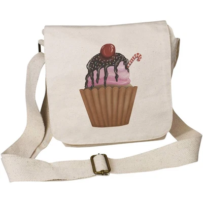 £11.99 • Buy 'Cherry Cupcake' Small Cotton Canvas Messenger Bag (MS00038923)