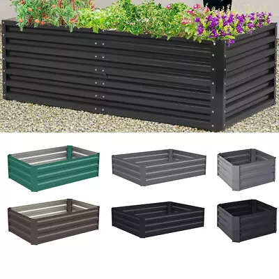 Garden Raised Planters Grow Bed Galvanised Steel For Vegetables Plants Flowers • £23.99