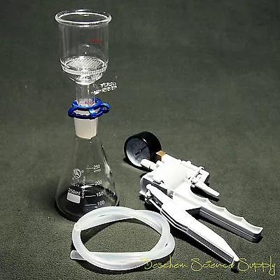 $59.99 • Buy 250ml,Suction Filtration Device,ID 47mm Buchner Funnel,Glass Flask W/Vacuum Pump