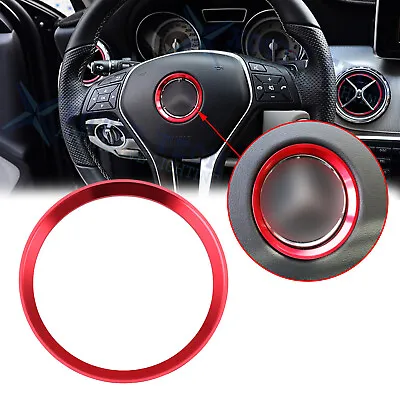 Red Interior Steering Wheel Center Ring Logo Trim For Benz W204 C-Class 2008-14 • $9.86