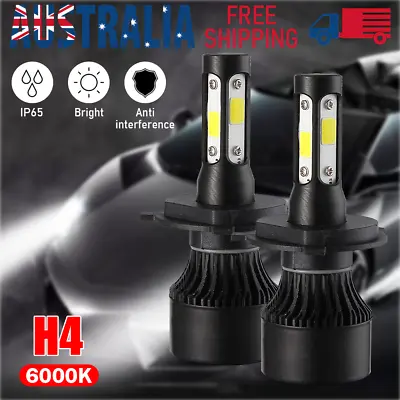 4-Sides H4 HB2 9003 LED Headlight Kit Light Bulb Hi-Low 2500W 375000LM 6000K HID • $15.55