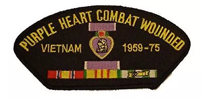 Purple Heart Combat Wounded Vietnam W/ Medal And Ribbons Patch Wia Veteran • $11.98