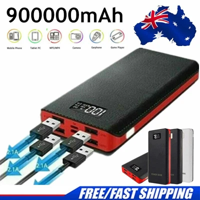 $8.88 • Buy 900000mAh Power Bank 4USB Portable Battery Pack Fast Charging Charger For Phone