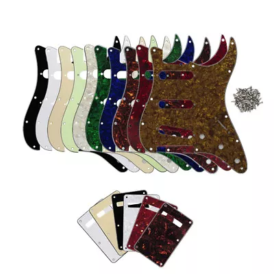 Set US ST SSS Guitar Pickguard 11-Hole Scratch Plate + Back Tremolo Cover • $13.15