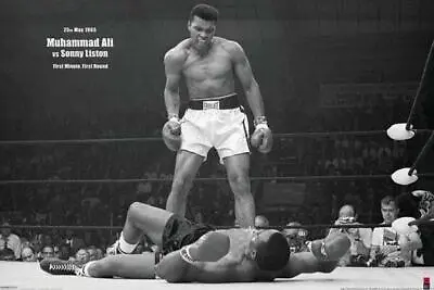 Muhammad Ali Vs Liston TKO Giant Poster 55  X 39.5  Boxing Black & White Photo • $19.95