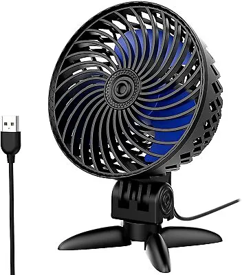 USB Mini Desk Fan Portable Desktop Table Fan Adjustable Speed & Quiet Operation • £11.04